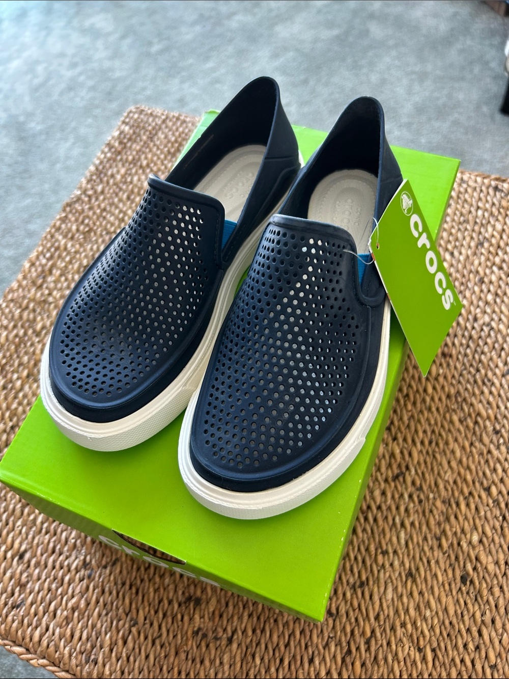 CROCS kids Citilane Roka Navy Slip-On Loafers
